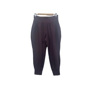 Old Navy Powersoft Womens Jogger Pant Maroon Athleisure High-Rise Cuffed Pockets
